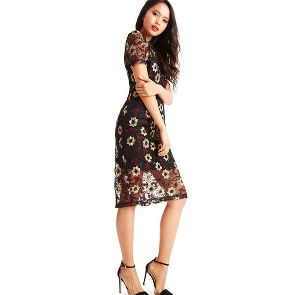 Donna Morgan Women's Floral Embroidered Mesh Midi - Picture 3 of 3